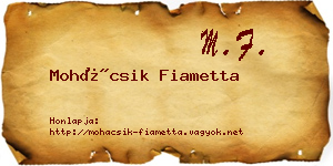 Mohácsik Fiametta névjegykártya